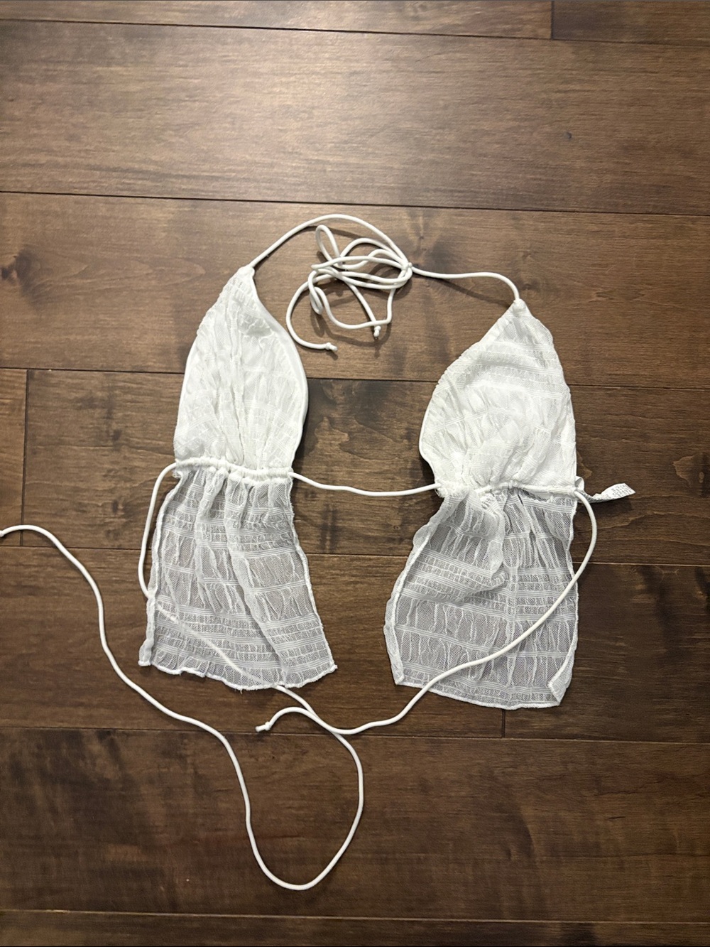 White Crochet Tie-Back Bralette